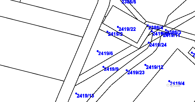 Parcela st. 2419/6 v KÚ Ořechov, Katastrální mapa
