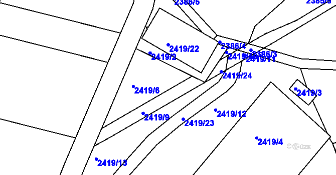 Parcela st. 2419/8 v KÚ Ořechov, Katastrální mapa