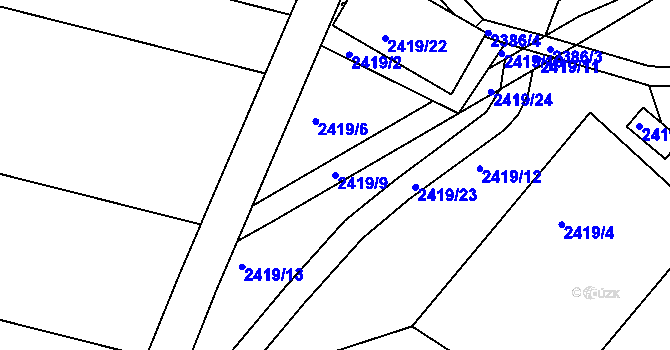 Parcela st. 2419/9 v KÚ Ořechov, Katastrální mapa