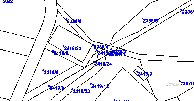 Parcela st. 2419/10 v KÚ Ořechov, Katastrální mapa