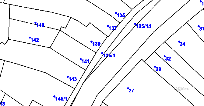 Parcela st. 125/1 v KÚ Ořechov, Katastrální mapa
