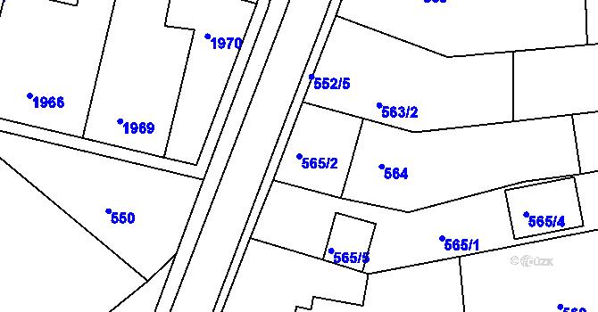 Parcela st. 565/2 v KÚ Ořechov, Katastrální mapa