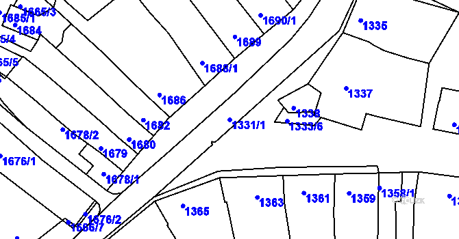 Parcela st. 1331/1 v KÚ Ořechov, Katastrální mapa