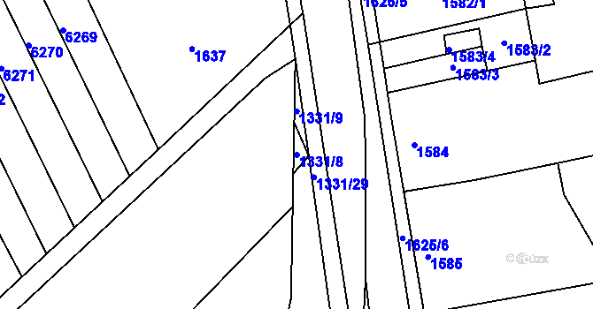 Parcela st. 1331/8 v KÚ Ořechov, Katastrální mapa
