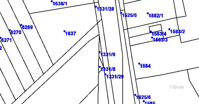 Parcela st. 1331/9 v KÚ Ořechov, Katastrální mapa