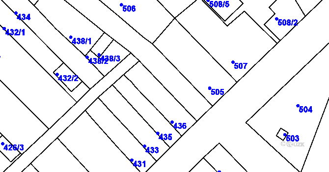 Parcela st. 463/3 v KÚ Ořechov, Katastrální mapa