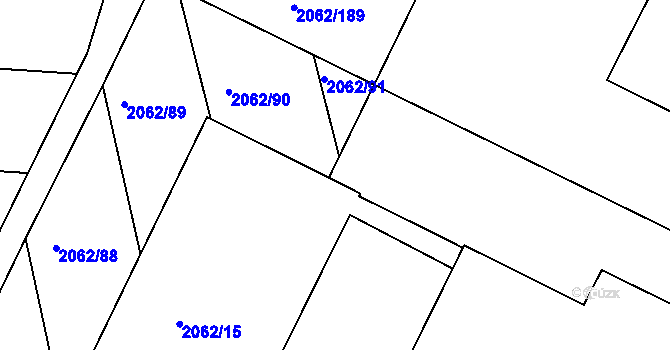 Parcela st. 2062/92 v KÚ Ořechov, Katastrální mapa