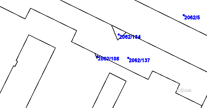 Parcela st. 2062/135 v KÚ Ořechov, Katastrální mapa