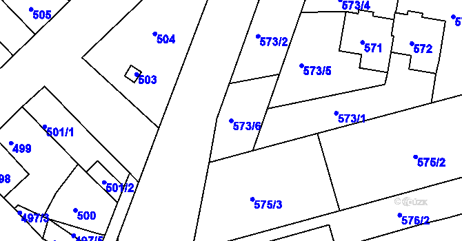 Parcela st. 573/6 v KÚ Ořechov, Katastrální mapa