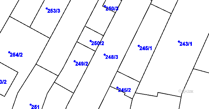 Parcela st. 248/3 v KÚ Ořechov, Katastrální mapa