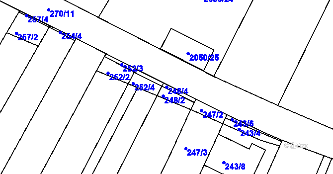 Parcela st. 248/4 v KÚ Ořechov, Katastrální mapa