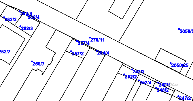Parcela st. 254/4 v KÚ Ořechov, Katastrální mapa