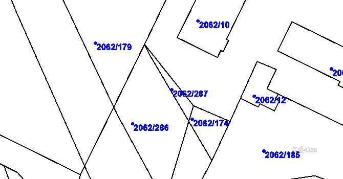 Parcela st. 2062/287 v KÚ Ořechov, Katastrální mapa