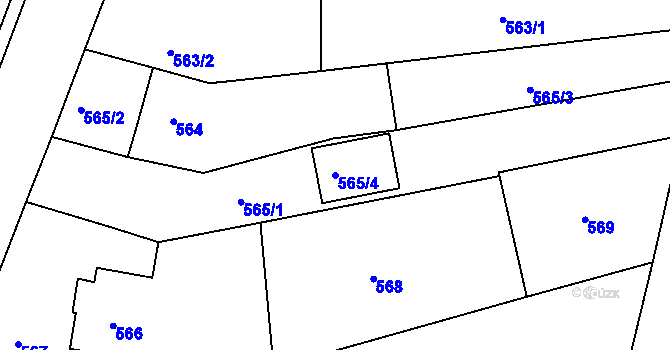 Parcela st. 565/4 v KÚ Ořechov, Katastrální mapa