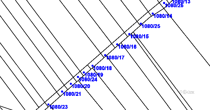 Parcela st. 1080/17 v KÚ Ořechov, Katastrální mapa