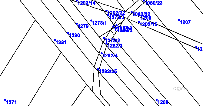 Parcela st. 1282/4 v KÚ Ořechov, Katastrální mapa