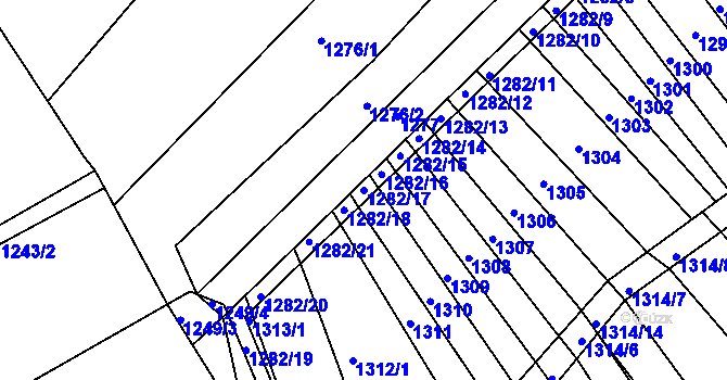 Parcela st. 1282/17 v KÚ Ořechov, Katastrální mapa
