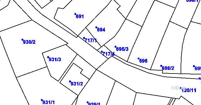 Parcela st. 120/10 v KÚ Ořechov, Katastrální mapa
