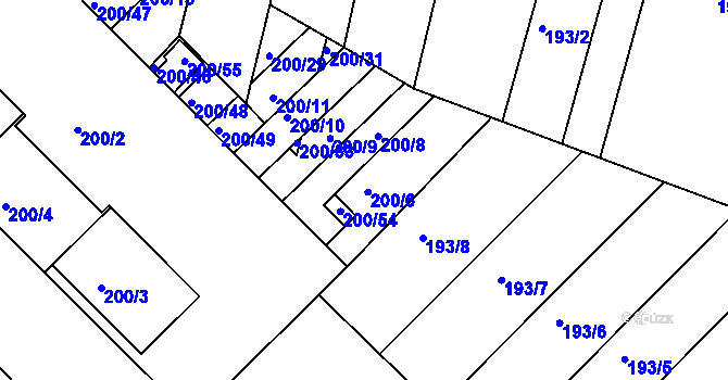 Parcela st. 200/41 v KÚ Ořechov, Katastrální mapa