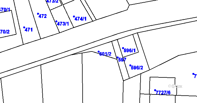 Parcela st. 601/2 v KÚ Ořechov, Katastrální mapa