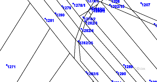 Parcela st. 1282/25 v KÚ Ořechov, Katastrální mapa