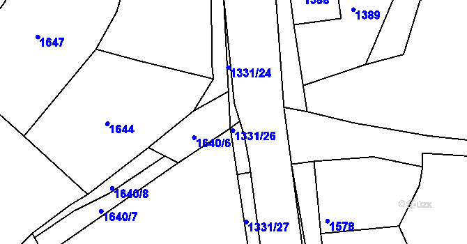 Parcela st. 1331/25 v KÚ Ořechov, Katastrální mapa