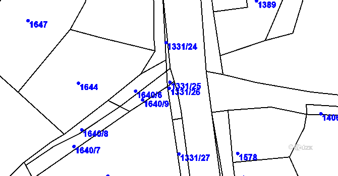 Parcela st. 1331/26 v KÚ Ořechov, Katastrální mapa