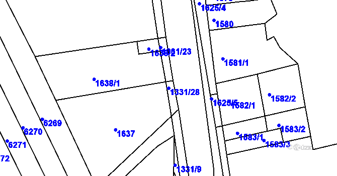 Parcela st. 1331/28 v KÚ Ořechov, Katastrální mapa