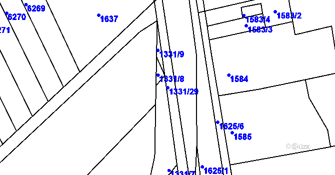 Parcela st. 1331/29 v KÚ Ořechov, Katastrální mapa