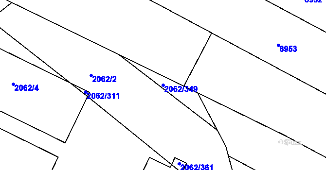 Parcela st. 2062/349 v KÚ Ořechov, Katastrální mapa