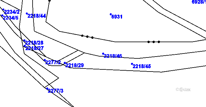 Parcela st. 2218/46 v KÚ Ořechov, Katastrální mapa