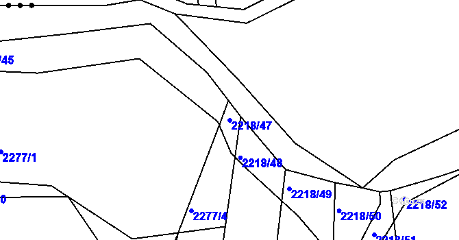 Parcela st. 2218/47 v KÚ Ořechov, Katastrální mapa