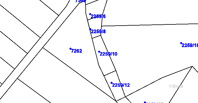 Parcela st. 2259/10 v KÚ Ořechov, Katastrální mapa