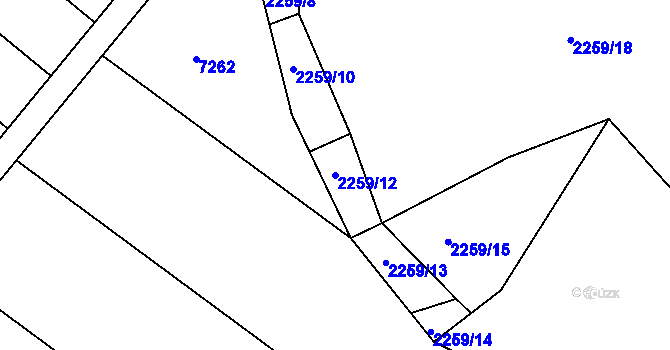 Parcela st. 2259/12 v KÚ Ořechov, Katastrální mapa