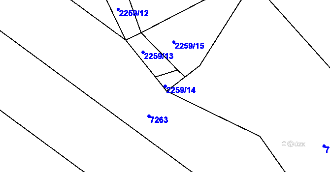 Parcela st. 2259/14 v KÚ Ořechov, Katastrální mapa