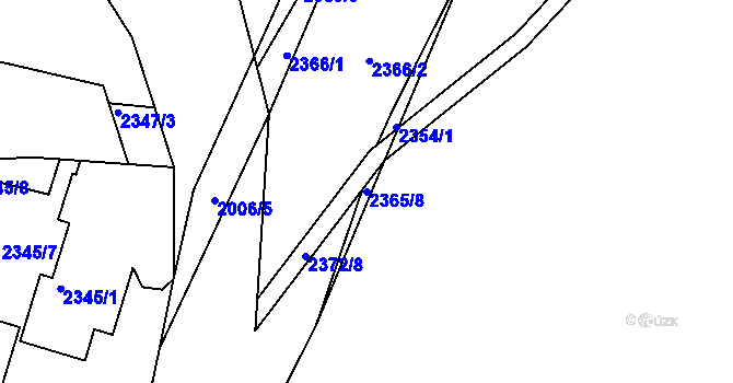 Parcela st. 2365/8 v KÚ Ořechov, Katastrální mapa