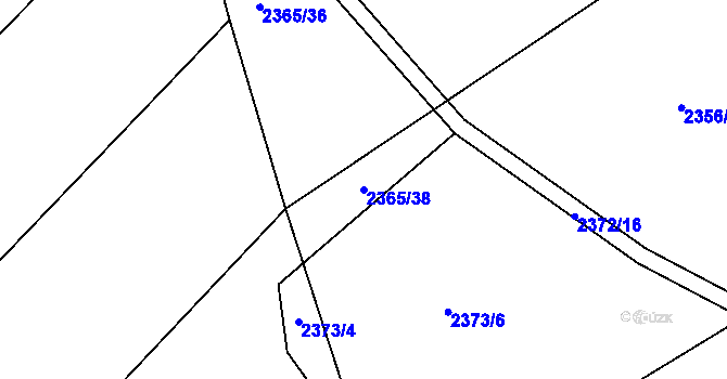 Parcela st. 2365/38 v KÚ Ořechov, Katastrální mapa