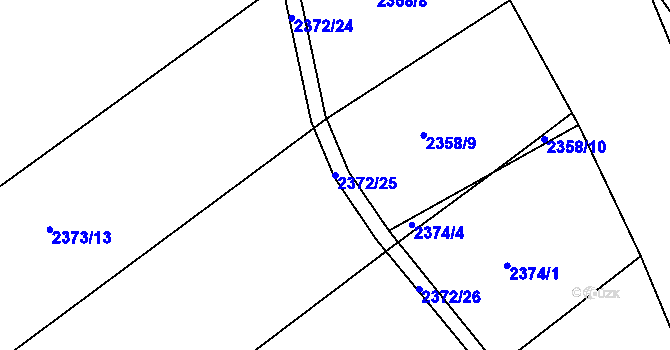 Parcela st. 2372/25 v KÚ Ořechov, Katastrální mapa