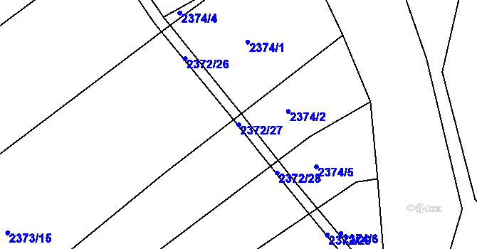 Parcela st. 2372/27 v KÚ Ořechov, Katastrální mapa