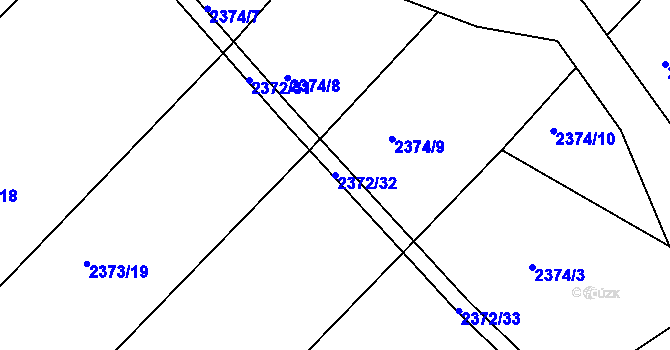 Parcela st. 2372/32 v KÚ Ořechov, Katastrální mapa