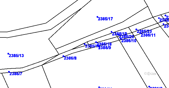 Parcela st. 2385/16 v KÚ Ořechov, Katastrální mapa