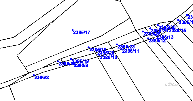 Parcela st. 2385/20 v KÚ Ořechov, Katastrální mapa