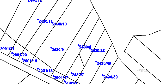 Parcela st. 2430/47 v KÚ Ořechov, Katastrální mapa