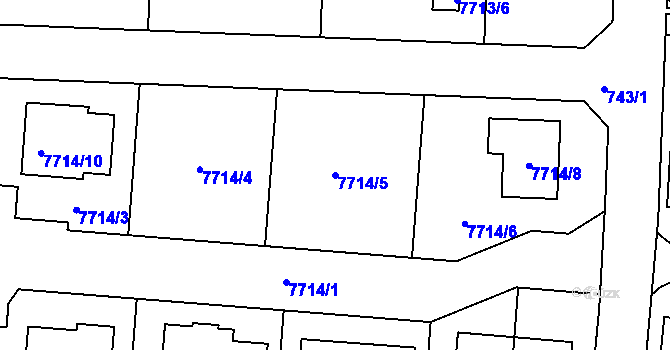 Parcela st. 7714/5 v KÚ Ořechov, Katastrální mapa