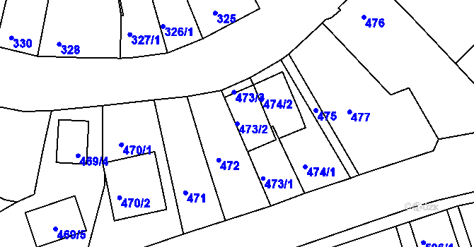 Parcela st. 473/2 v KÚ Ořechov, Katastrální mapa