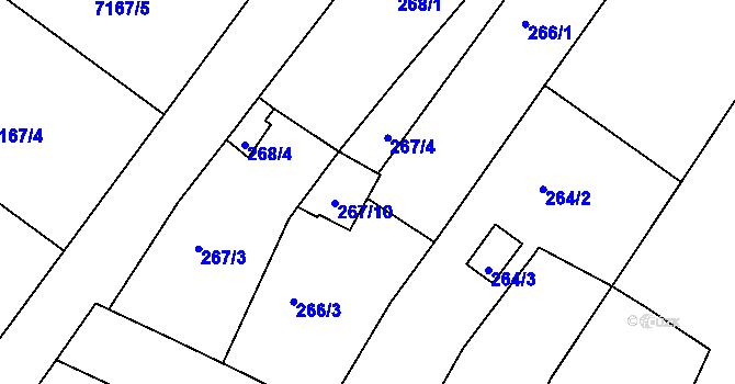 Parcela st. 266/8 v KÚ Ořechov, Katastrální mapa