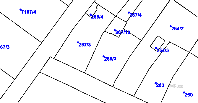 Parcela st. 267/11 v KÚ Ořechov, Katastrální mapa