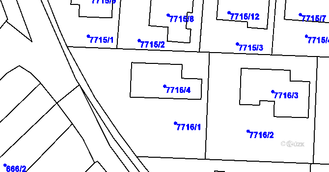 Parcela st. 7716/4 v KÚ Ořechov, Katastrální mapa