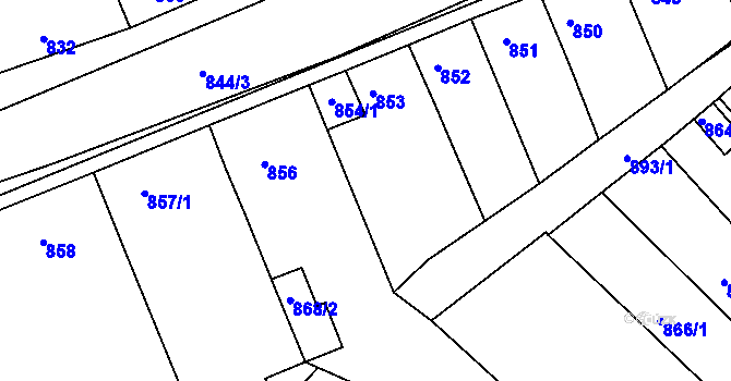 Parcela st. 854/2 v KÚ Ořechov, Katastrální mapa