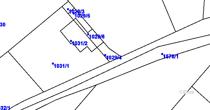 Parcela st. 1029/4 v KÚ Ořechov, Katastrální mapa